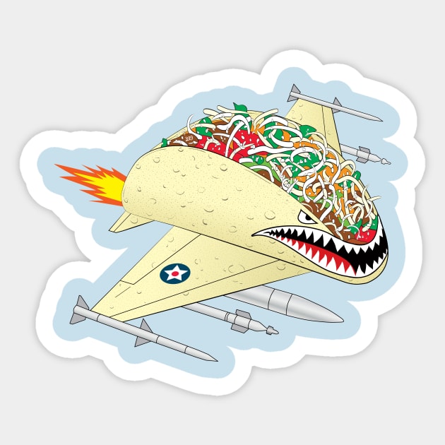 Taco Fighter Jet Sticker by 319heads